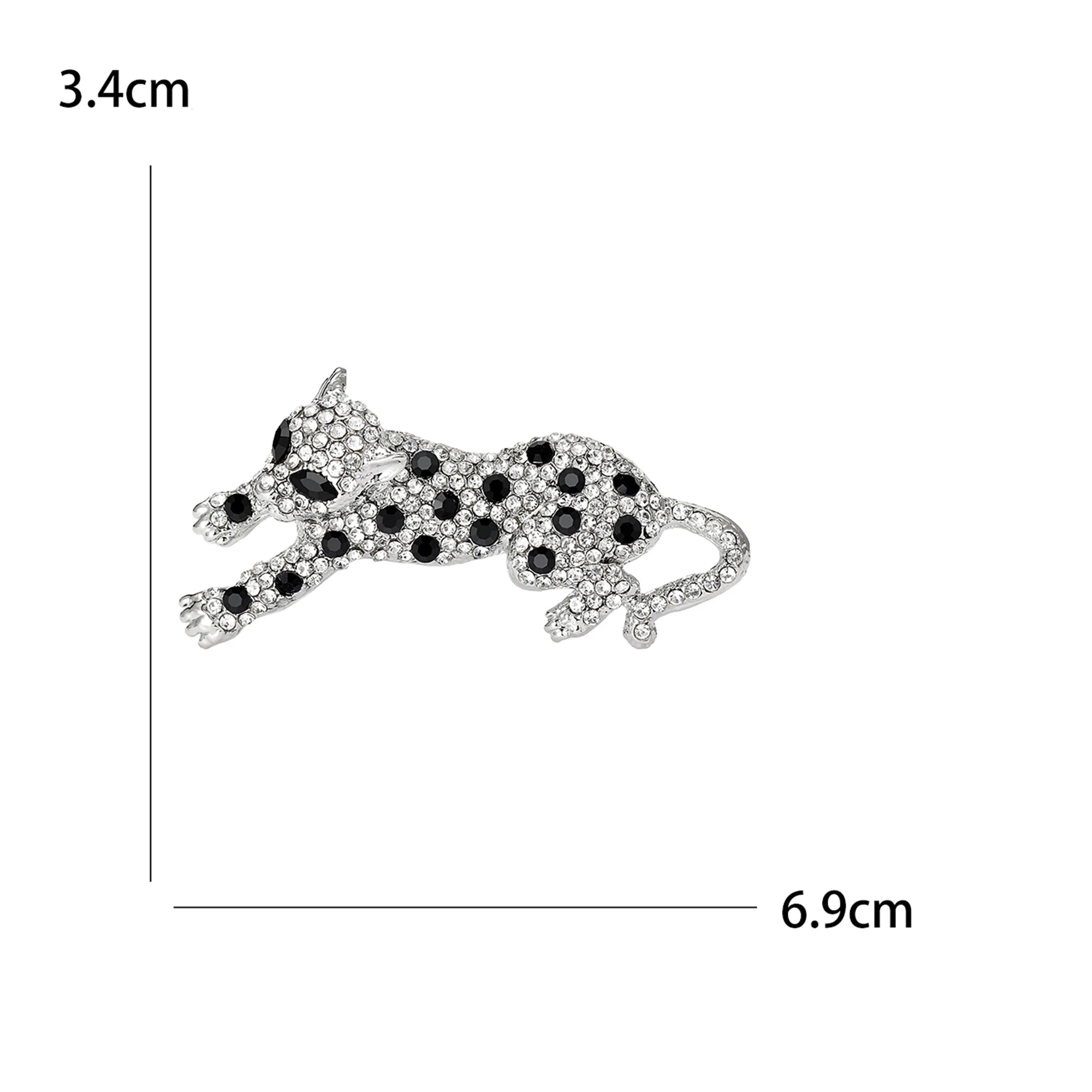 Broche Leopardo com Strass Detalhe Elegante Feminino
