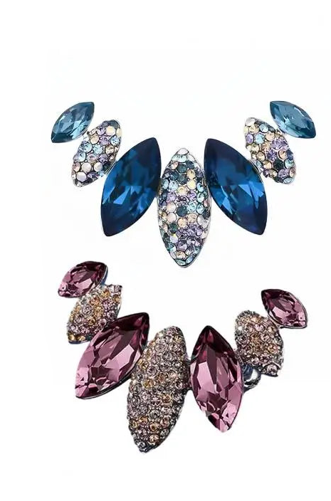 Broche Irregular com Strass Brilhante Acessório Elegante Feminino
