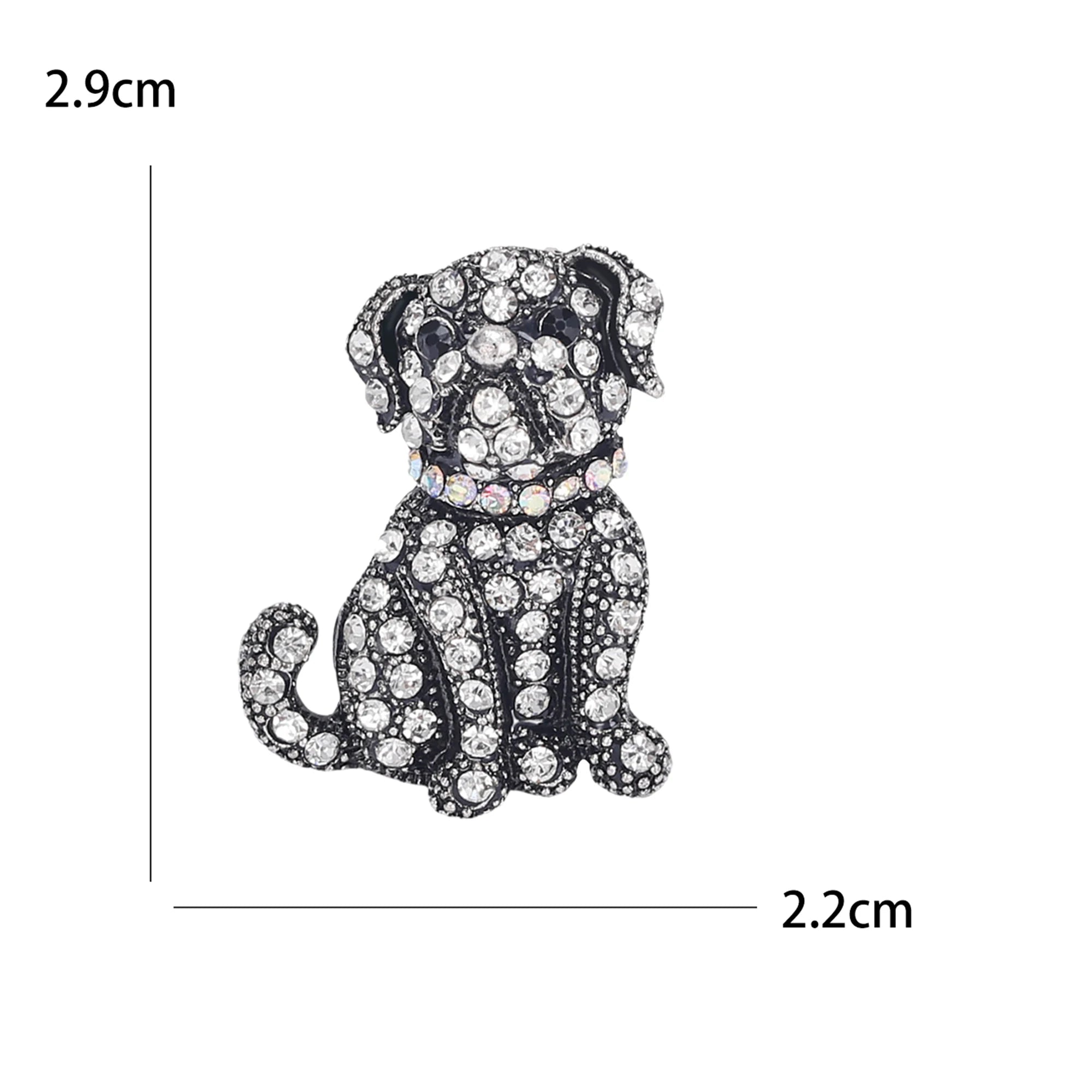 Broches Elegantes de Cachorro com Strass para Mulheres