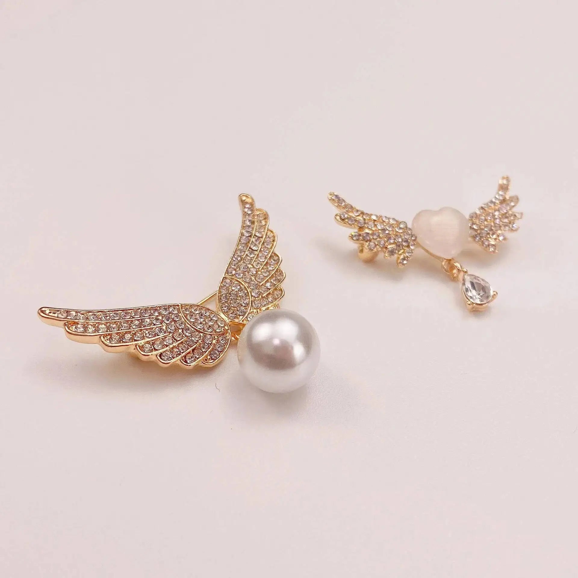 Casaco jóias acessórios colar anti explosão broche excelente cristal asa broches qualidade liga pérolas borla broche fivelas