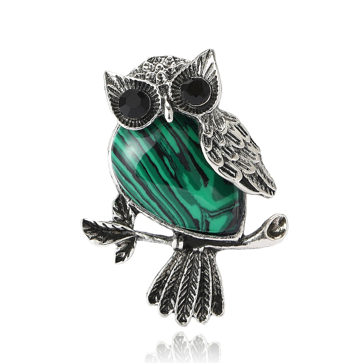 Broche Coruja Esmaltado com Strass Elegante Feminino