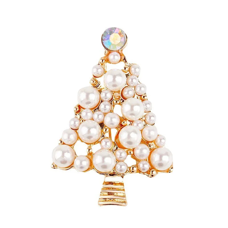Broche Árvore de Natal com Strass Design Elegante Feminino