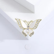 Moda concha borboleta broches para mulheres strass inseto pinos evento festa presentes nova mochila decoração roupas acessórios