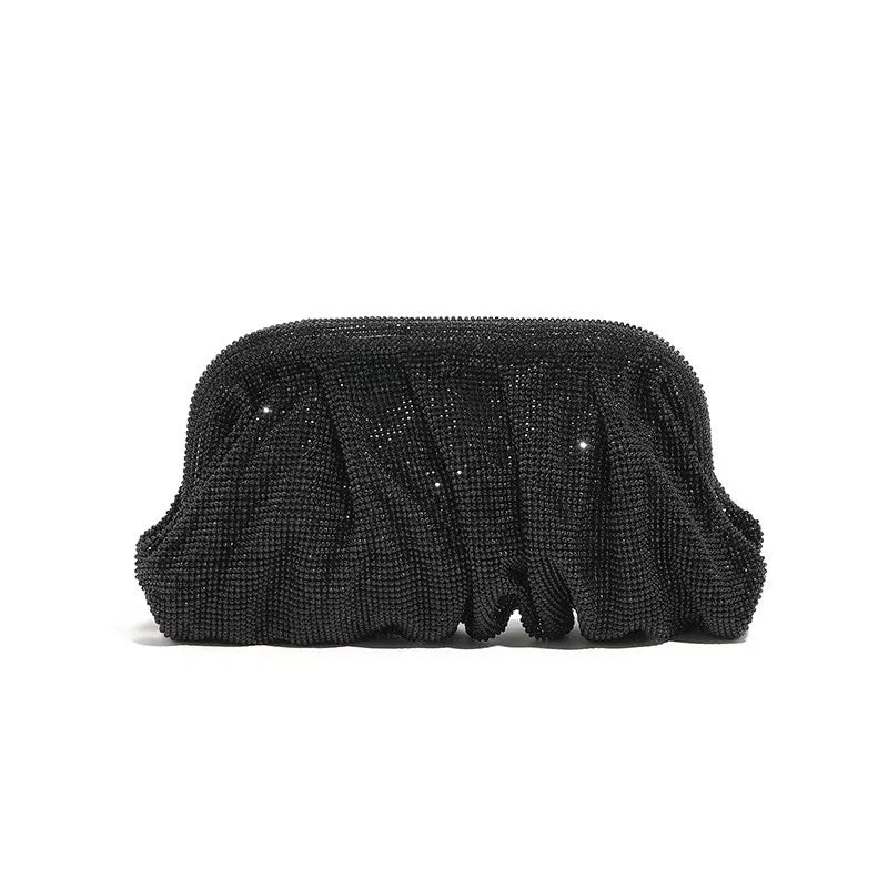 Glamourosa bolsa de noite com pérolas e strass para mulheres |   Embreagem elegante para performance em palco |   Bolsa brilhante para festa de casamento e baile 
