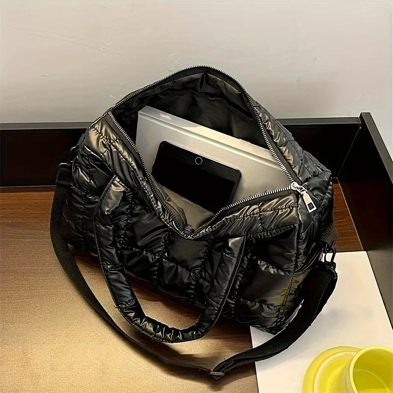 Bolsa de viagem acolchoada de cor sólida acolchoada – durável, portátil e elegante – perfeita para esportes, trabalho e uso diário