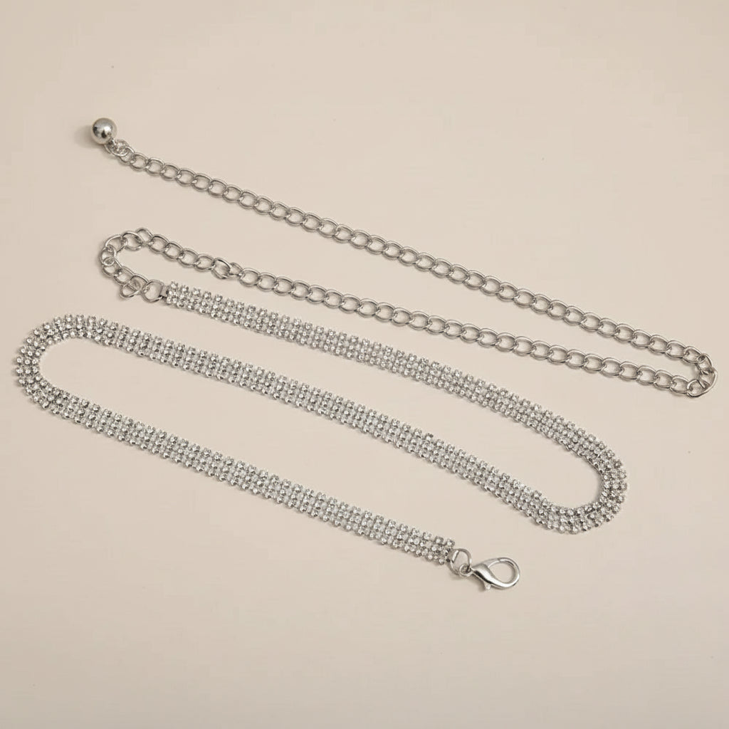 Corrente de cintura de metal diamante moda feminina, corrente de cintura doce e elegante feminina, corrente de cintura temperamento feminino lr1405