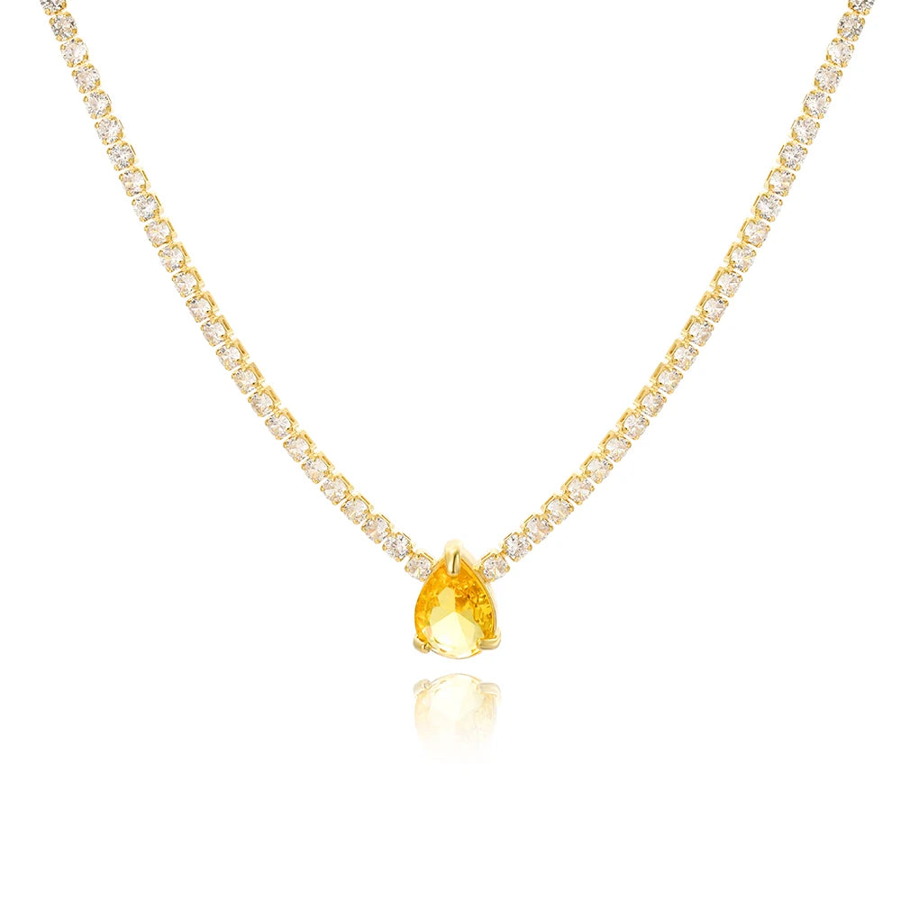 Shinny conjunto de jóias de pedra de cristal completo para mulheres luxo amor coração zircônia cúbica tênis pulseira gelada para fora corrente colar casamento