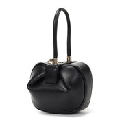 Burminsa couro genuíno esférico pequena sacola para as mulheres 2025 tendência designer bolsa de noite alça superior senhoras bolsas