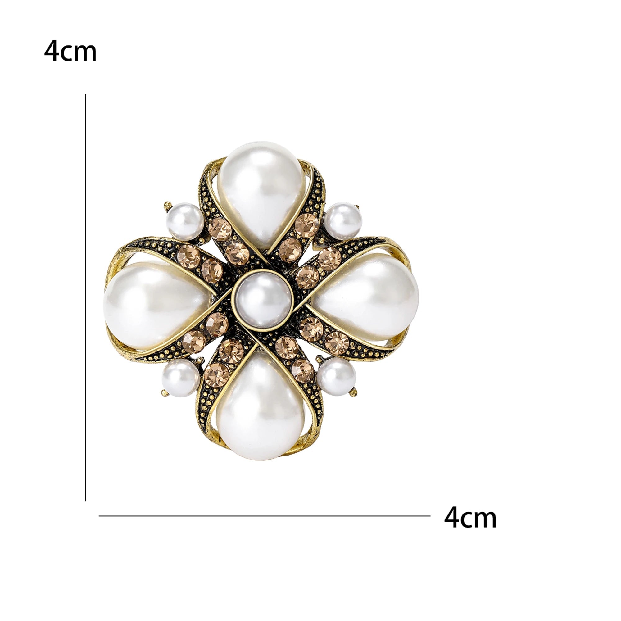 Broches barroco vintage para mulheres, crachá redondo, jóias strass, acessórios para festa de escritório, presentes amigos, unissex