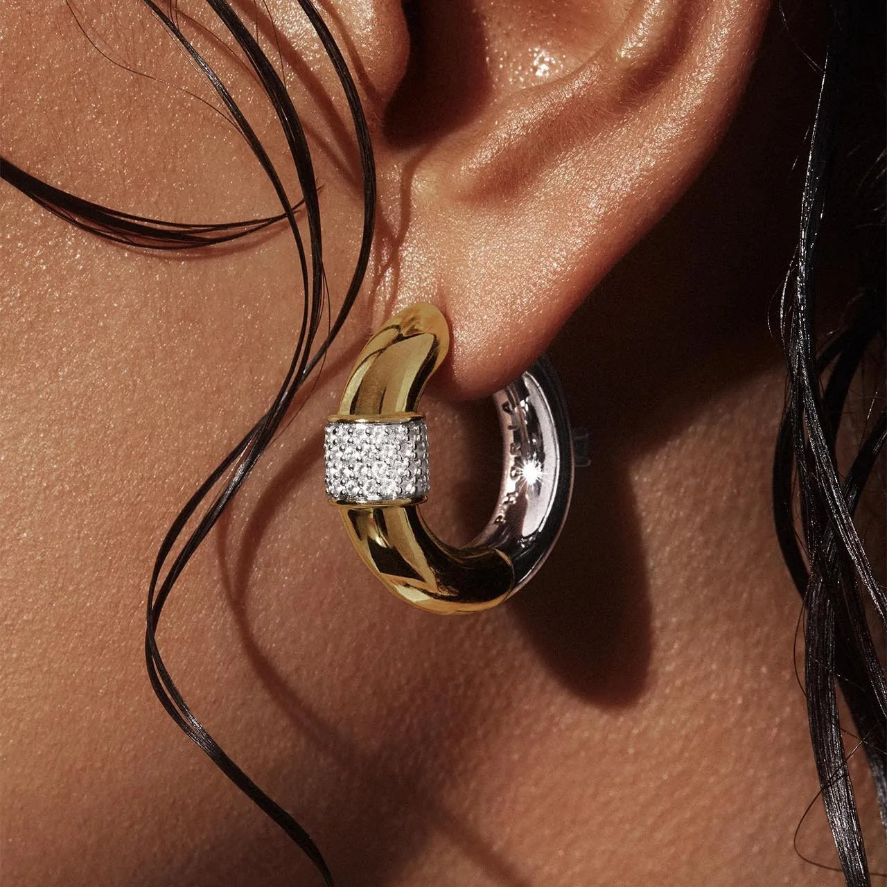 Brincos de argola em forma de o, tubo redondo pvd de cores mistas de aço inoxidável para mulheres, vintage, zircônia, huggie, anel de orelha, à prova d'água, joia, presente