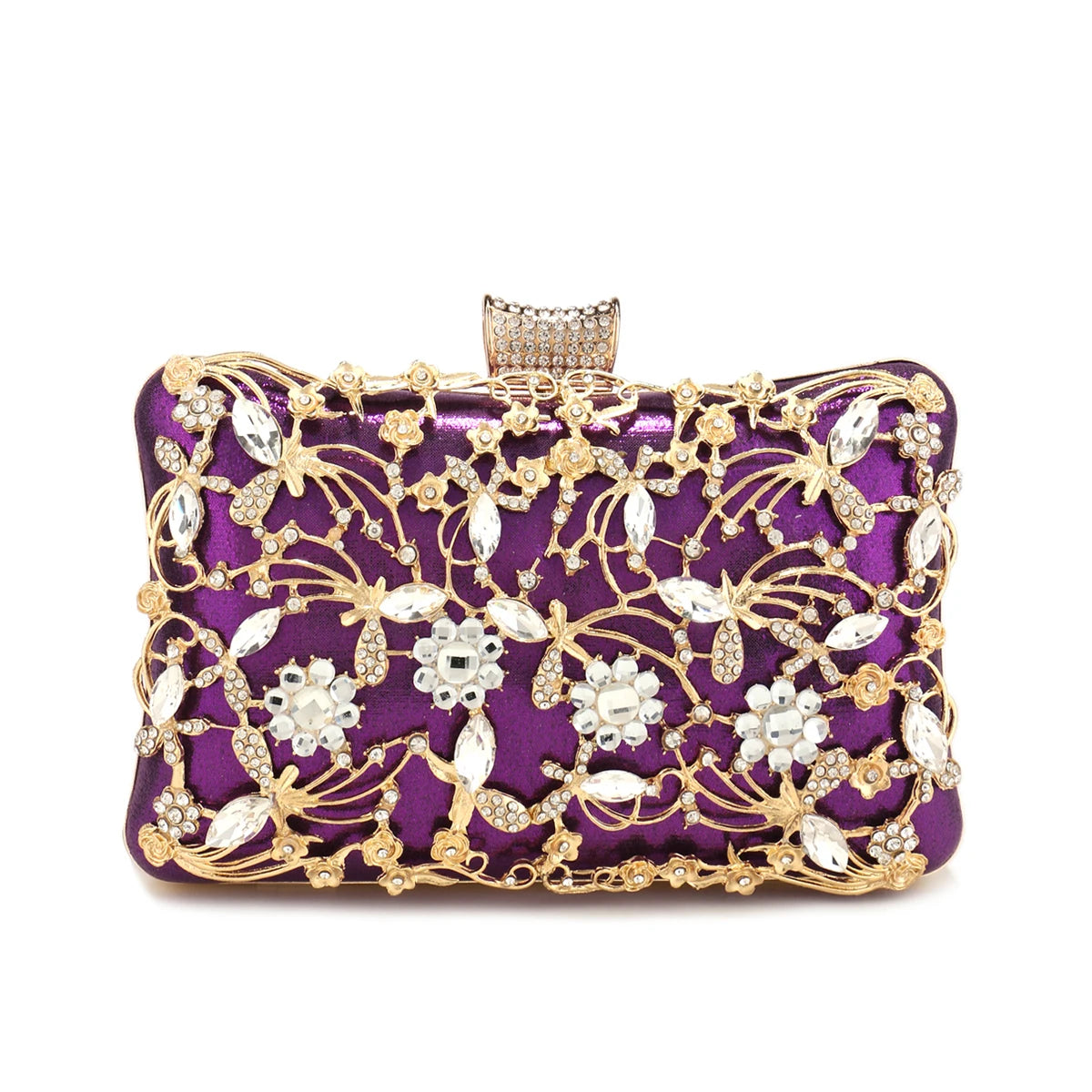 Nova chegada feminina dia embreagem oco estilo diamantes festa sacos de noite rosa cor misturada casamento nupcial bolsas com corrente