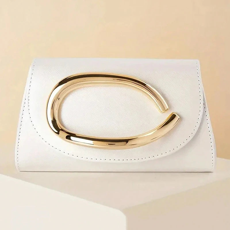 Bolsa de vestido de noite feminina elegante e luxuosa, com design de nicho e bolsa feminina requintada de cor sólida.