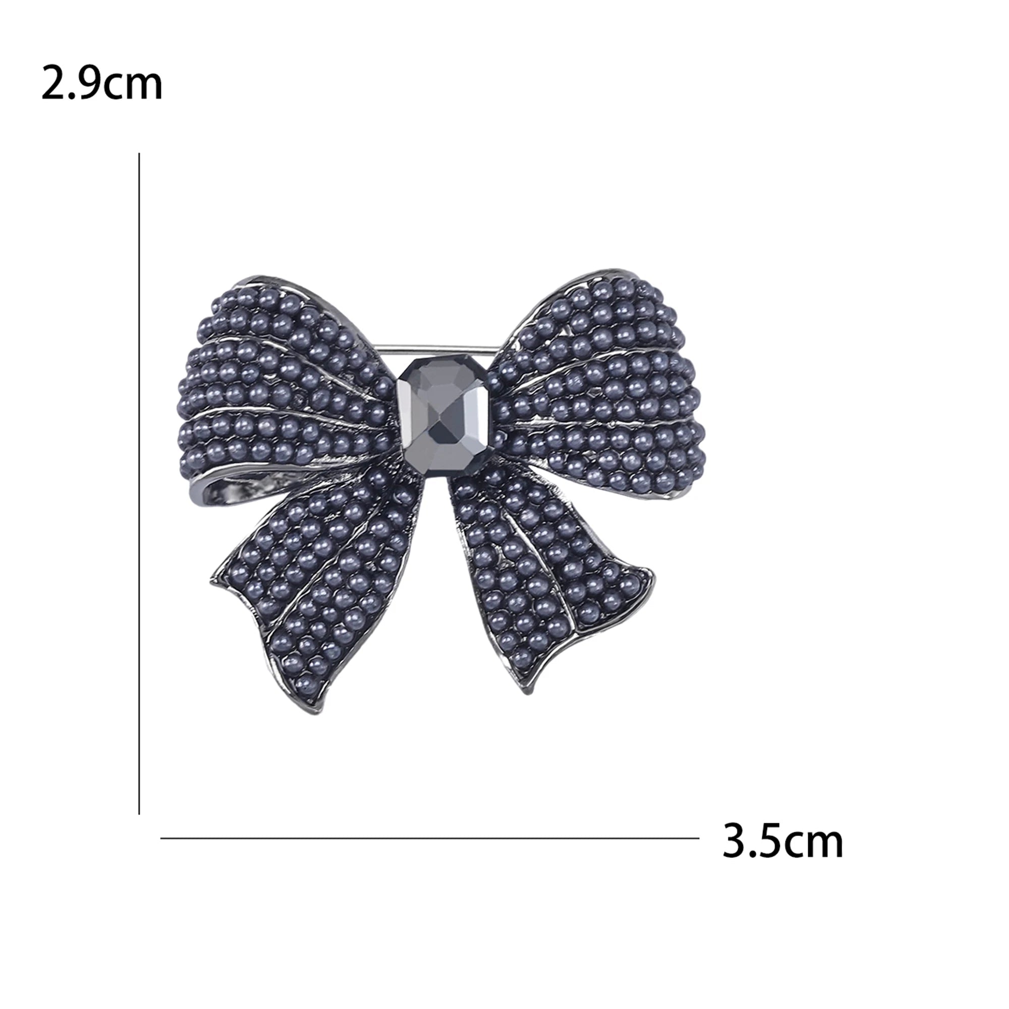 Broche Laço Feminino com Strass e Pérolas para Acessórios