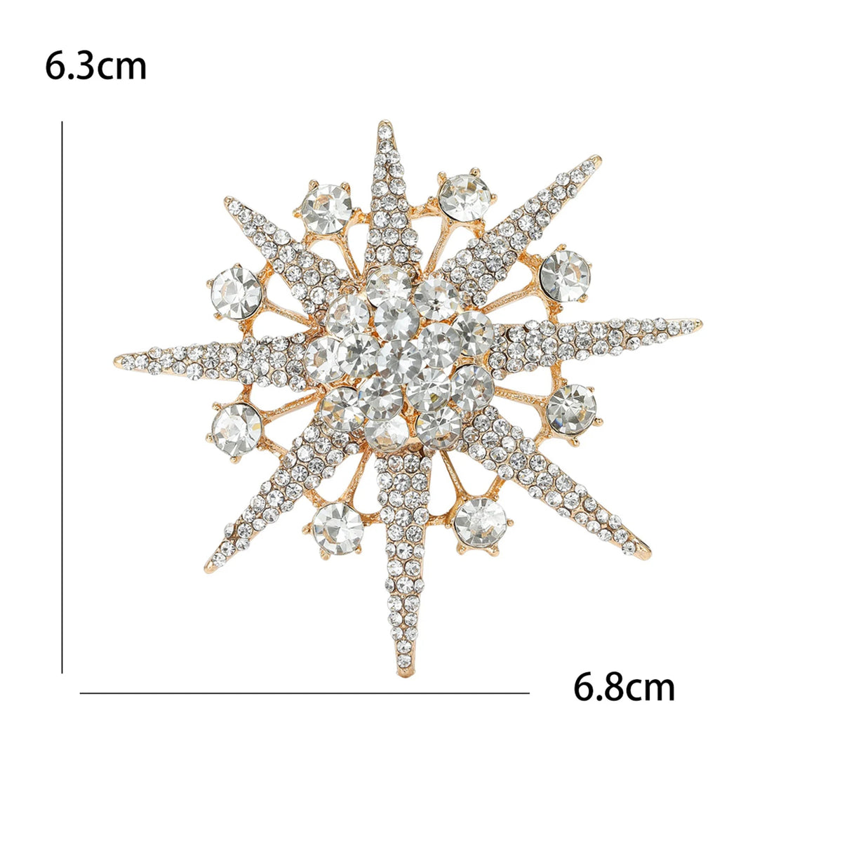 Broche Lua com Strass Design Elegante Feminino