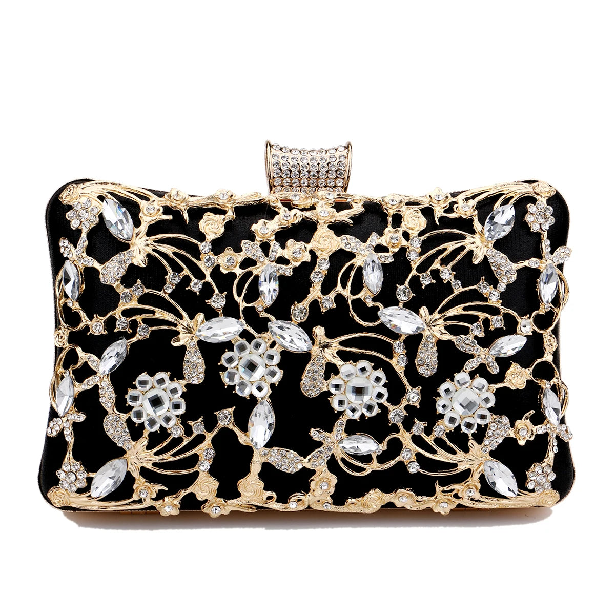 Nova chegada feminina dia embreagem oco estilo diamantes festa sacos de noite rosa cor misturada casamento nupcial bolsas com corrente