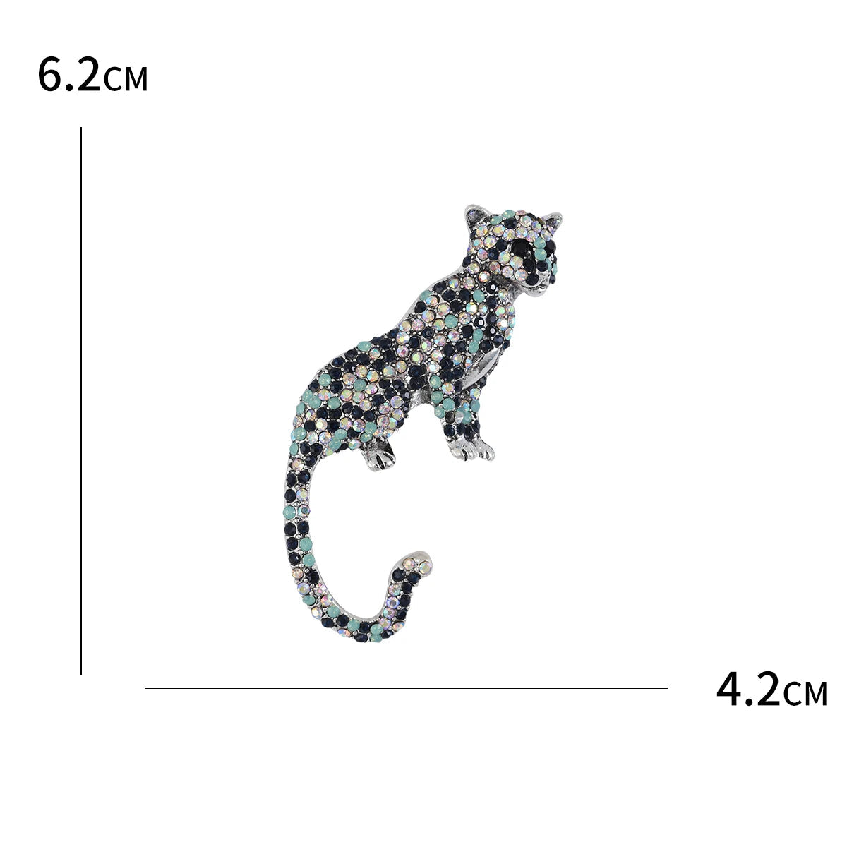 Broche Leopardo com Strass Detalhe Elegante Feminino