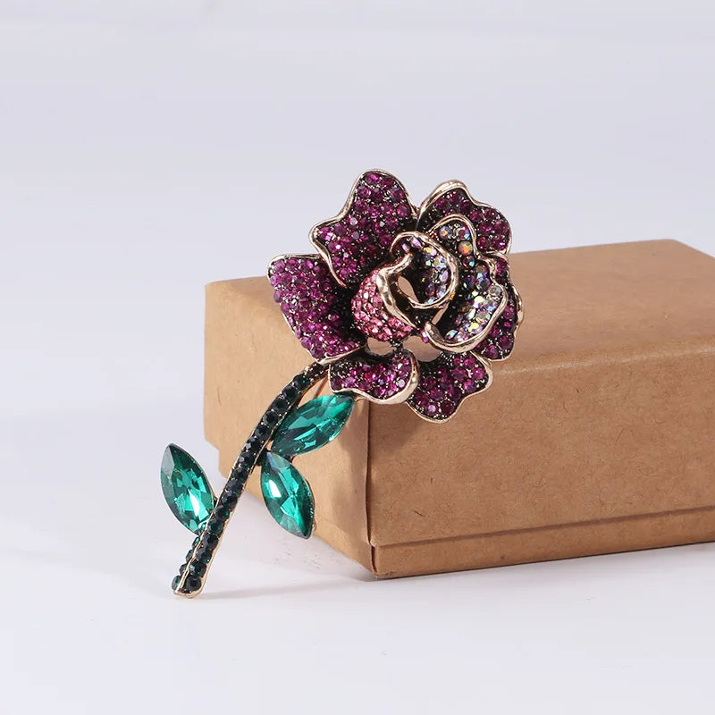 Vintage orquídea strass broche feminino high-end jóias de luxo nicho design requintado corsage acessórios senhora festa banquete pino