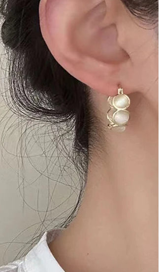 2025 novo design sentido branco e verde opalas brincos de argola redondos para mulheres coreano moda jóias luxo acessórios brilhantes