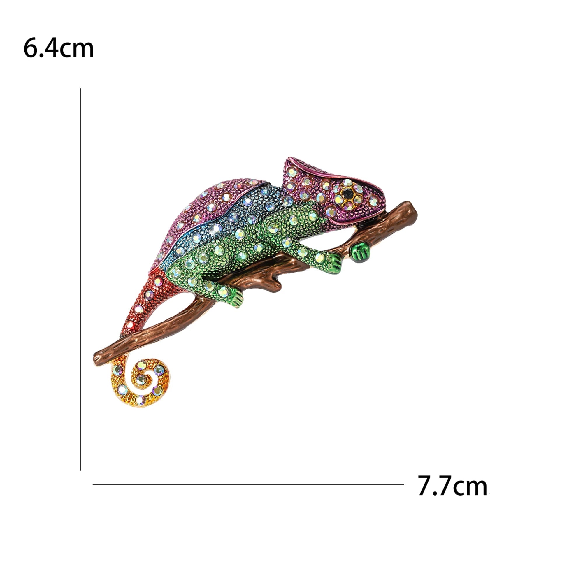 Broche Camaleão com Strass - Elegância e Estilo