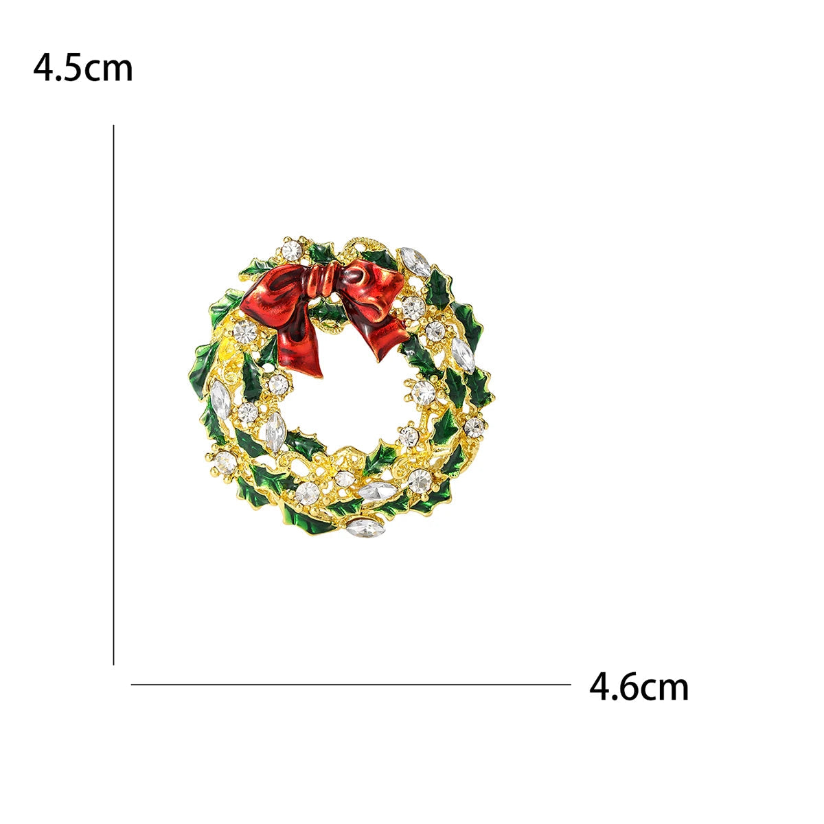 Broche Guirlanda de Natal com Strass Design Elegante Feminino