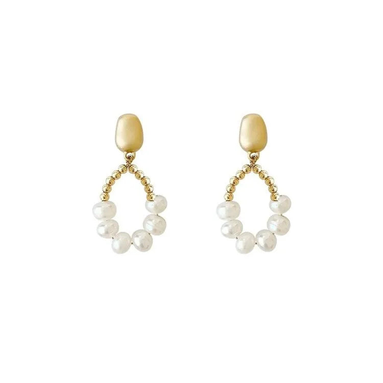 Brincos de Pérola de Água Doce para Mulheres, 100% Natural, Gota de Água Cheia, Borlas Femininas Jóias, Presentes Anti Alergia, Ouro 14K