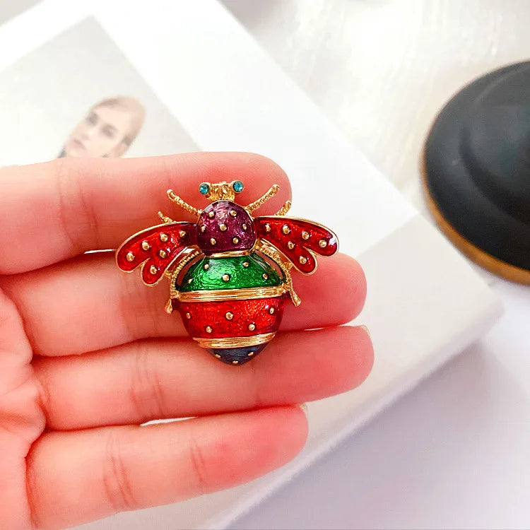 Skeds clássico vintage grande strass abelha broches pinos para mulheres luxo cristal inseto jóias terno roupas broche pino emblemas