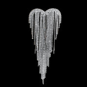 Luxo Coração Borlas Broches Para As Mulheres Ouro Prata Rhinestone Pinos Personalidade Elegante Broche Unisex Camisola Brasão Pinos Jóias