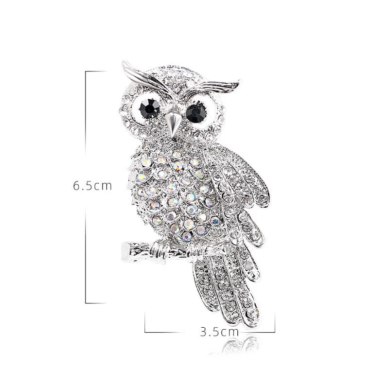 Luxo strass cravejado azul roxo coruja broches para roupas femininas terno acessórios vintage elegante coruja broche pinos jóias