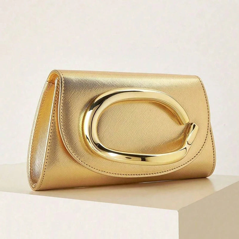 Bolsa de vestido de noite feminina elegante e luxuosa, com design de nicho e bolsa feminina requintada de cor sólida.