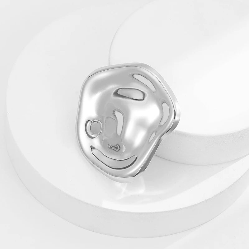 Loe |   Broche geométrico de aço inoxidável, novo banhado a ouro 18k, acessórios de roupas, joias irregulares de alta qualidade