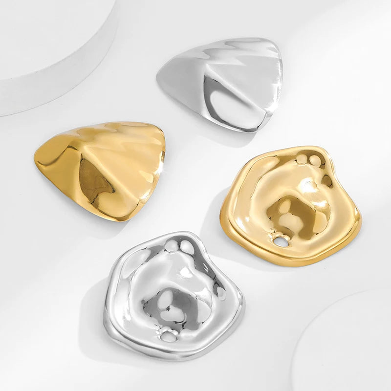 Loe |   Broche geométrico de aço inoxidável, novo banhado a ouro 18k, acessórios de roupas, joias irregulares de alta qualidade