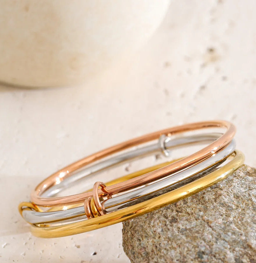 Yhpup 62mm presente caro aço inoxidável três camadas redondas pulseiras de pulso pulseira para mulheres à prova dwaterproof água clássico luxo jóias