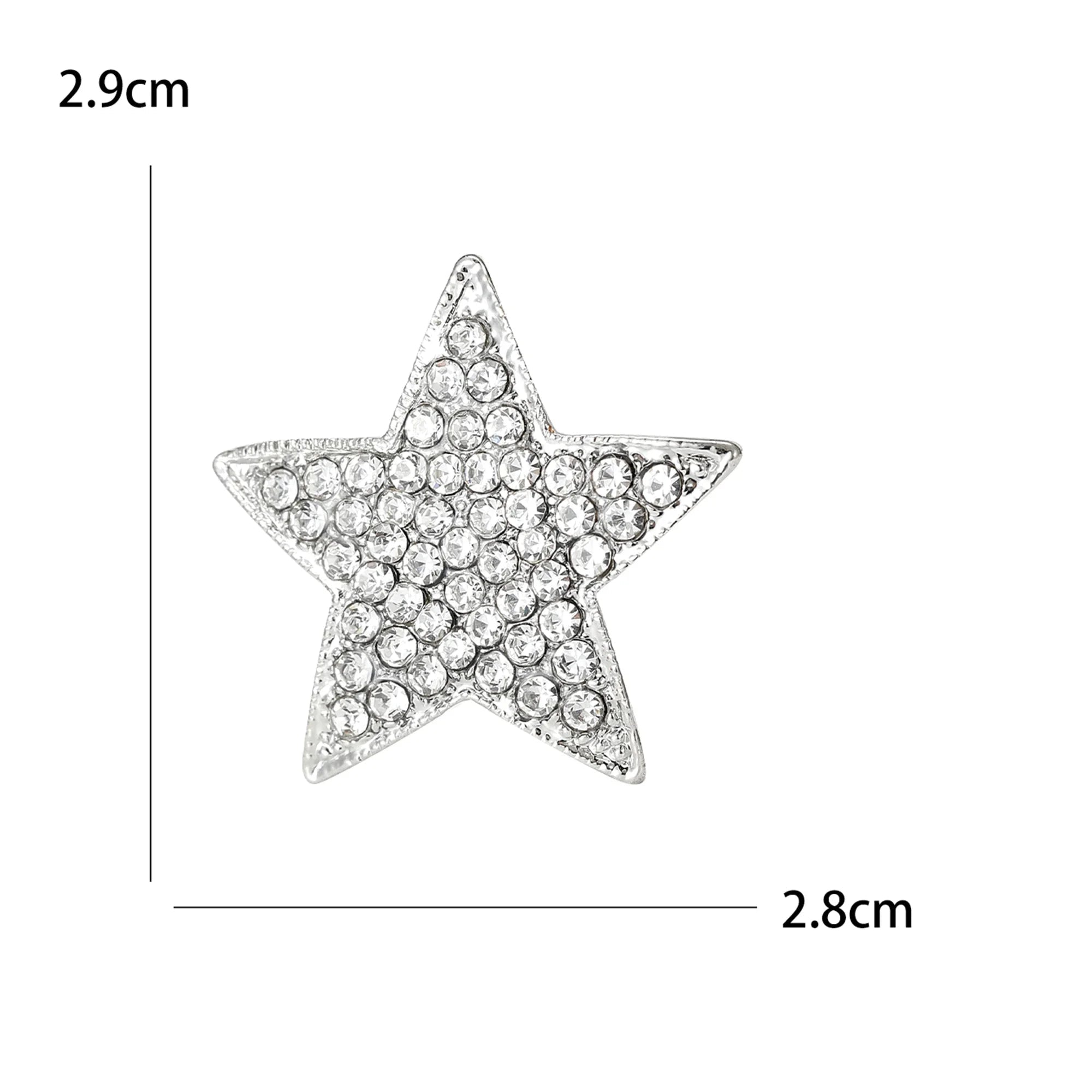 Alfinetes de estrela de tiro com borla para mulheres unissex strass estrela broches escritório festa amigo presentes acessórios de joias
