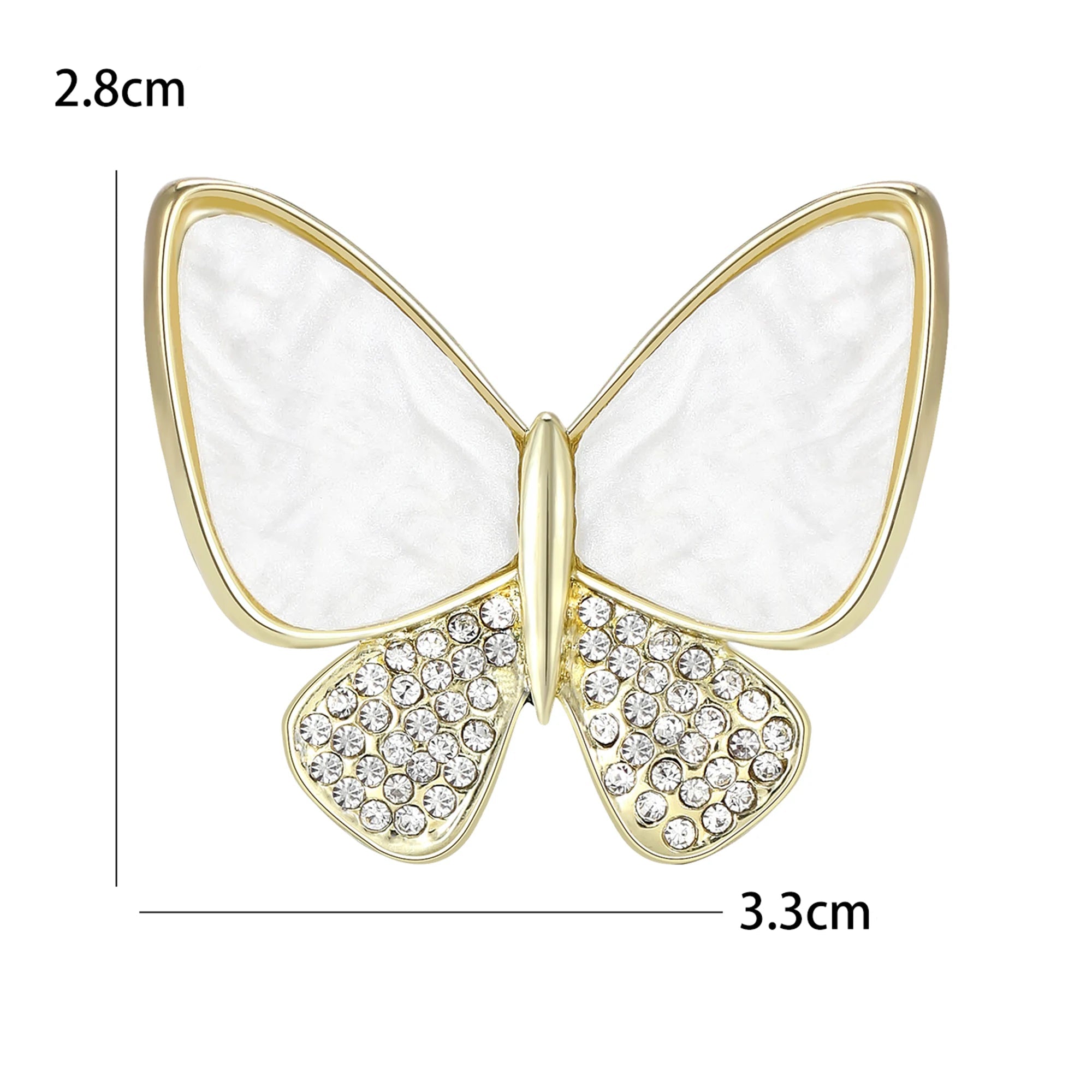 Moda concha borboleta broches para mulheres strass inseto pinos evento festa presentes nova mochila decoração roupas acessórios