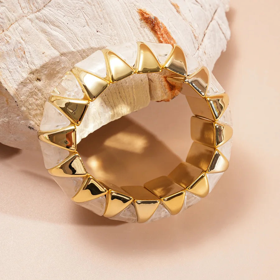 Pulseira acrílica colorida glamorosa para mulheres, pulseira elástica doce, uso diário moderno e presente de namoro