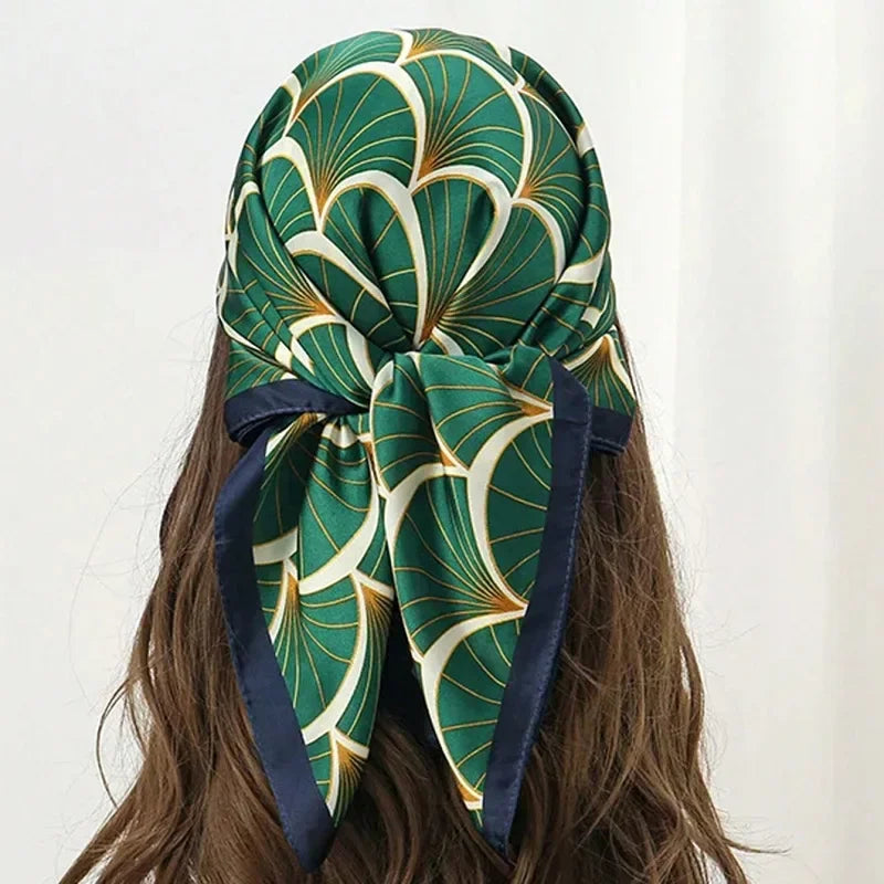 1pc marca de luxo hijab design xale envoltório impressão lenço quadrado feminino cabelo mão pulso foulard bandana nova bandana