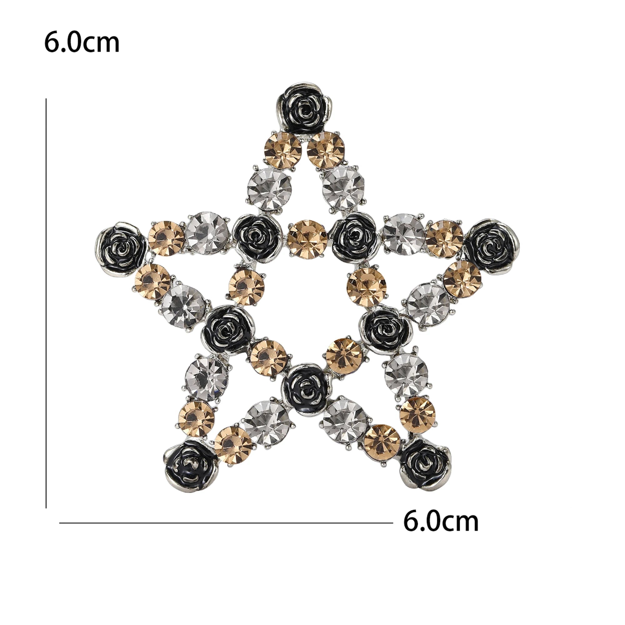 Alfinetes de estrela de tiro com borla para mulheres unissex strass estrela broches escritório festa amigo presentes acessórios de joias
