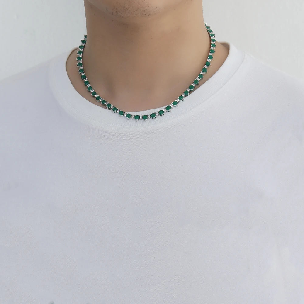 Brass CZ Colar De Corrente De Tênis Para Mulheres, 2 Cores, Joias Da Moda, Presente, BC174