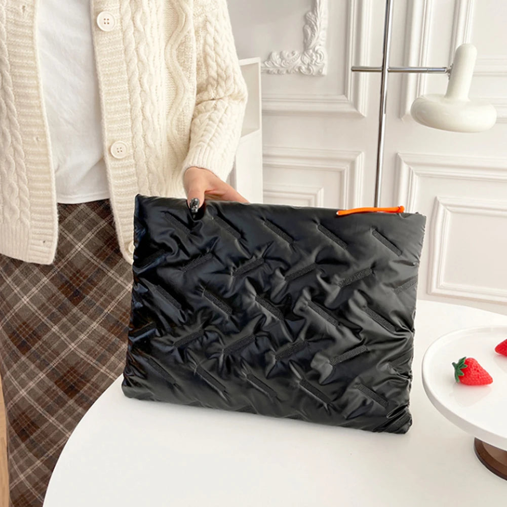 Laptop Sleeve Bag para mulheres, estojo Puffer, tampa da embreagem, saco do notebook, MacBook Pro 14 ", MacBook Air 13"