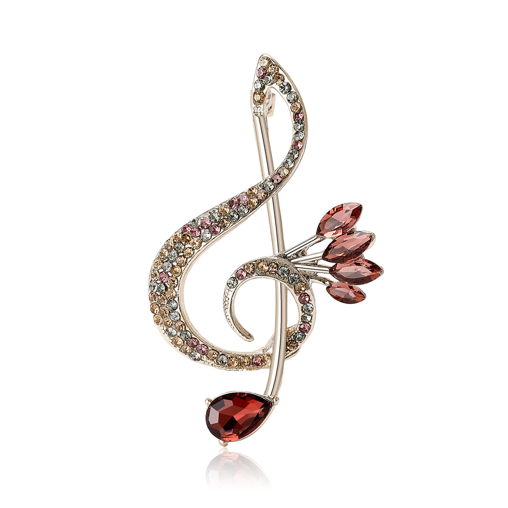 Beaut & berry luxo strass música nota broches para mulheres unissex glamour pinos casual acessórios de festa presentes de ano novo amigos