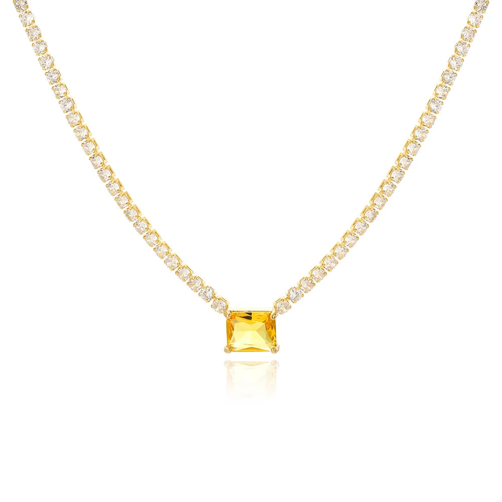 Shinny conjunto de jóias de pedra de cristal completo para mulheres luxo amor coração zircônia cúbica tênis pulseira gelada para fora corrente colar casamento