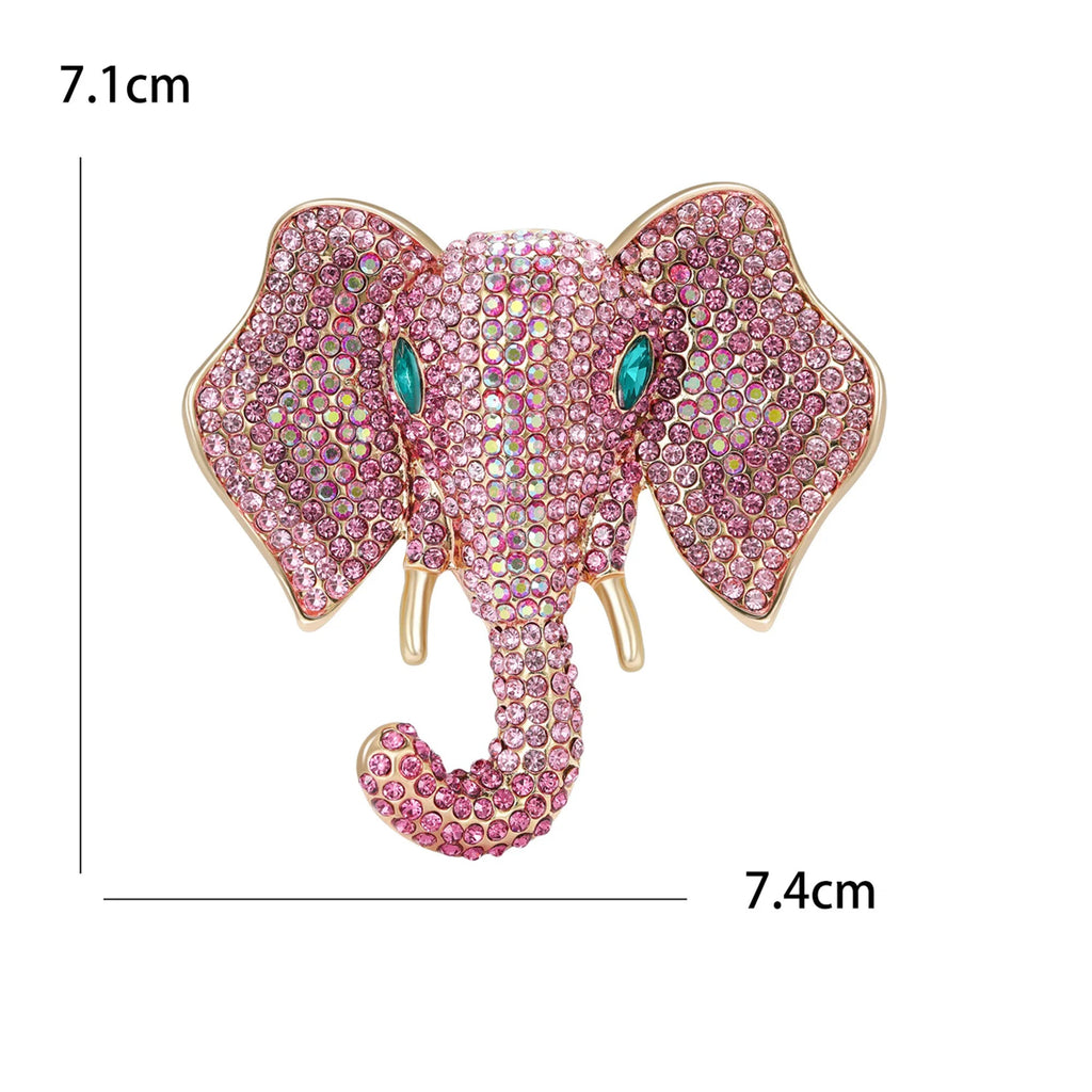 Broches de elefante de strass de luxo para mulheres unissex esmalte animal pinos banquete festa mochila presentes acessórios de joias