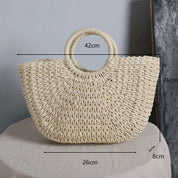 Luxo oco designer praia bolsa de ombro alta qualidade marca palha bolsa feminina verão raffia tecido cesta viagem tote bags