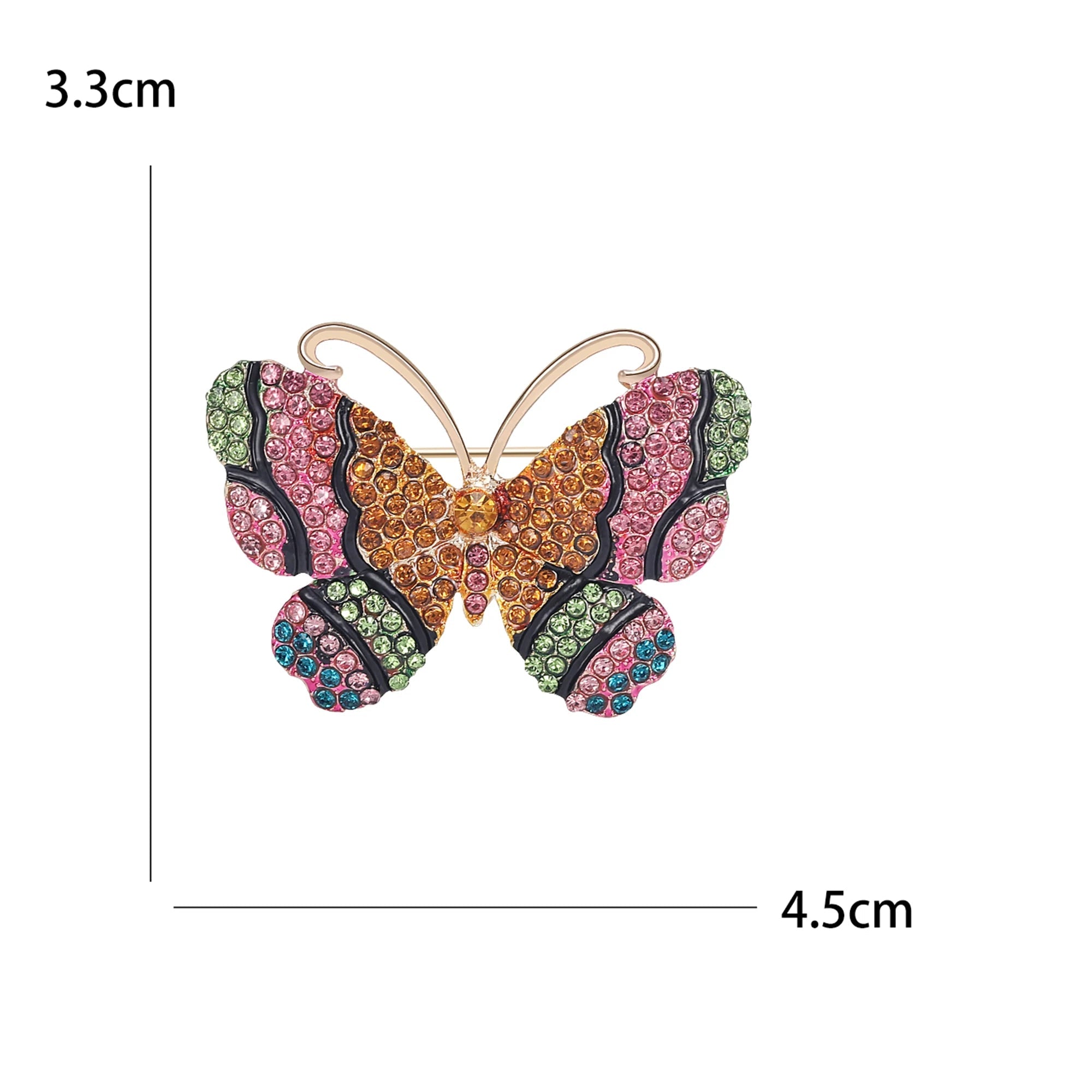 Broche de Borboleta com Strass para Acessórios Elegantes