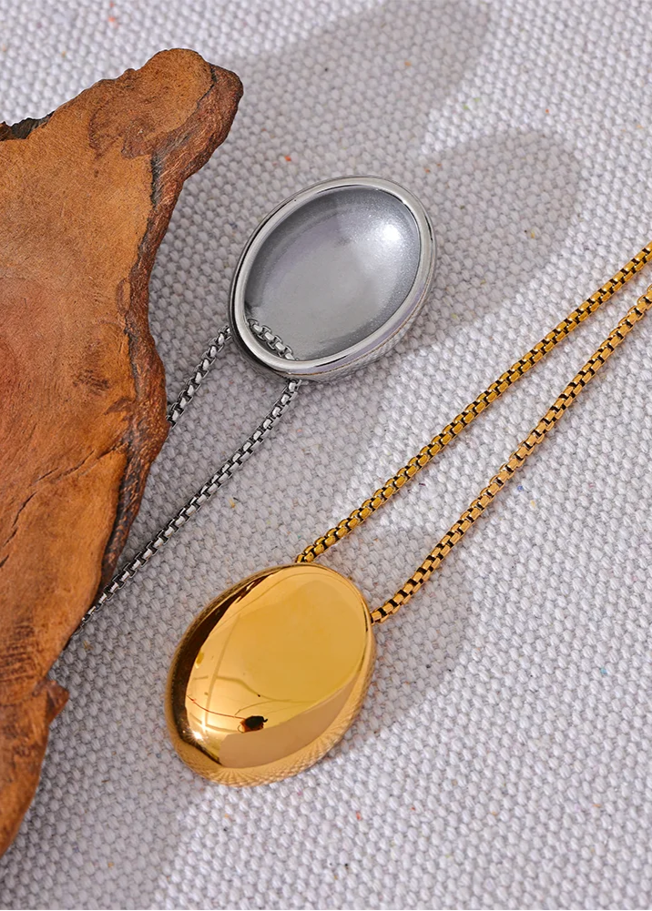 Yhpup 70cm minimalista longo unissex camisola corrente jóias 316l aço inoxidável oval pingente colar para homens mulheres à prova dwaterproof água