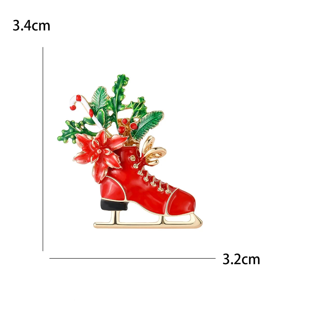 Broche Meia de Natal com Strass Design Elegante Feminino