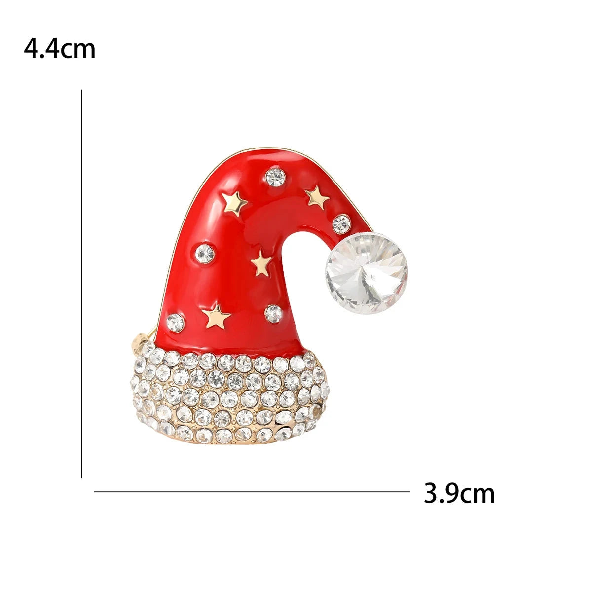 Broche Meia de Natal com Strass Design Elegante Feminino