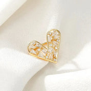 Coração de cristal brilhante anti-reflexo fivela pequeno broche moda lapela pino roupas versátil mini corsage botão pino jóias presentes