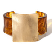 Allyes moda geométrica quadrado fosco metal acrílico aberto pulseira para mulheres personalidade simples pulseiras largas festa jóias presentes
