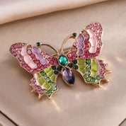 Borboleta colorida Designer Zircon Broche Mulheres Brilhante Crystal Lapel Pin Roupas luxuosas Jóias Acessórios